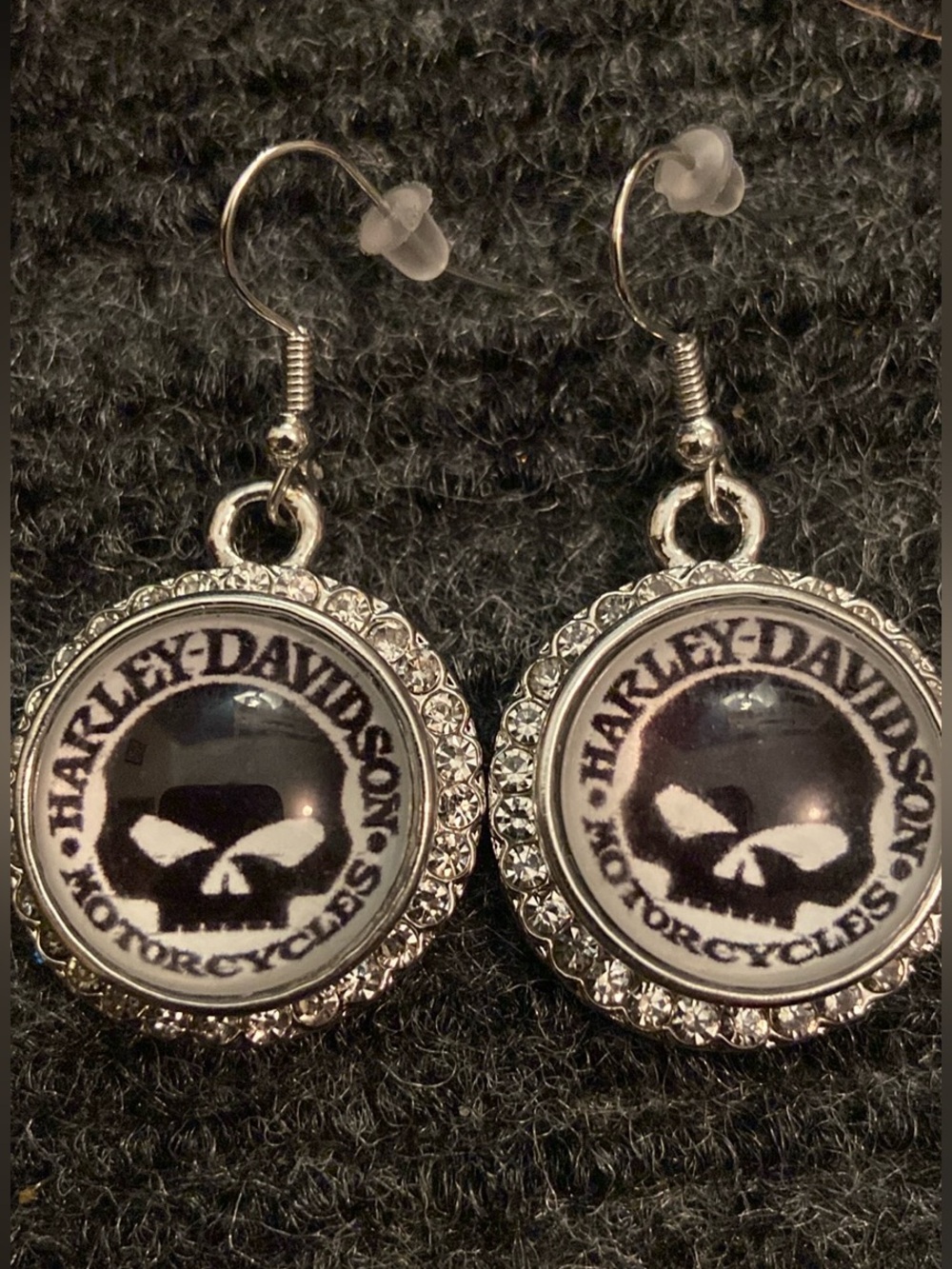Willie G Rhinestone Snap Button Earrings